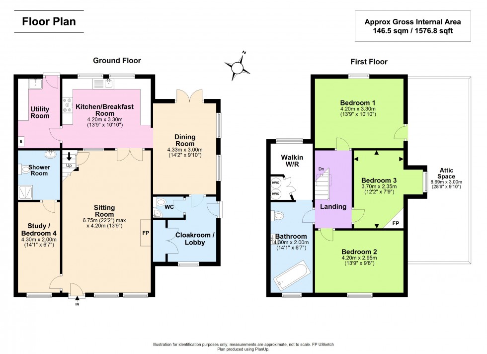 Floorplan for Boldre, Lymington, Hampshire